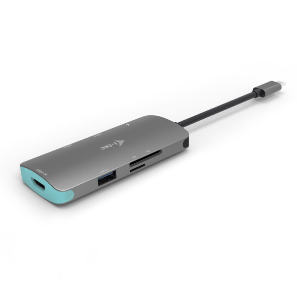 i-tec Metal USB-C Nano Dock 4K HDMI + Power Delivery 100 W - Kabelgebunden - USB 3.2 Gen 1 (3.1 Gen 1) Type-C - 100 W - Silber - Türkis - MicroSD (TransFlash) - SD - 3840 x 2160 Pixel
