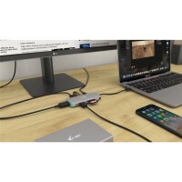 i-tec Metal USB-C Nano Dock 4K HDMI + Power Delivery 100 W - Kabelgebunden - USB 3.2 Gen 1 (3.1 Gen 1) Type-C - 100 W - Silber - Türkis - MicroSD (TransFlash) - SD - 3840 x 2160 Pixel