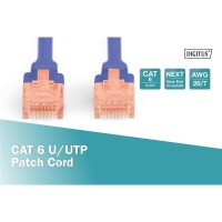 Patchk.Cat.6  1m U/UTP BLAU 4x2xAWG26, PVC