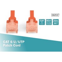 Patchk.Cat.6  1m U/UTP ROT 4x2xAWG26, PVC