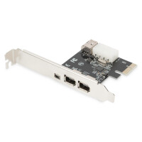 PCI Express FirewireCard 3Port 2x1394a, 1x 4mini extern