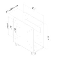 Neomounts THINCLIENT-20 Mini-PC-Halterung - max 7 kg - universal - 7 kg - 75 x 75 mm - Schwarz - Stahl - Taiwan - Thin clients