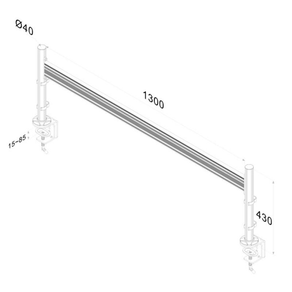 Neomounts by Newstar Flachbild Tisch-Toolbar - Klemme - 10 kg - 25,4 cm (10 Zoll) - 61 cm (24 Zoll) - 100 x 100 mm - Silber