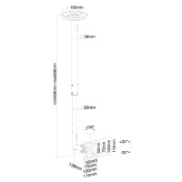 Neomounts by Newstar Flachbild Deckenhalterung - 20 kg - 25,4 cm (10 Zoll) - 76,2 cm (30 Zoll) - 50 x 50 mm - 100 x 100 mm - 500 - 850 mm