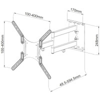 Techly Wandhalterung für LCD TV LED 23"-55" Ultra Slim, schwarz