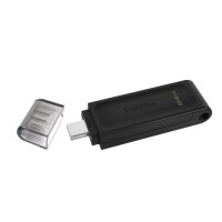 Kingston DataTraveler 64GB USB-C 3.2 Gen 1 70 - 64 GB - USB Typ-C - 3.2 Gen 1 (3.1 Gen 1) - Kappe - 7 g - Schwarz