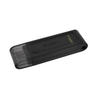 Kingston DataTraveler 128GB USB-C 3.2 Gen 1 70 - 128 GB - USB Typ-C - 3.2 Gen 1 (3.1 Gen 1) - Kappe - 7 g - Schwarz