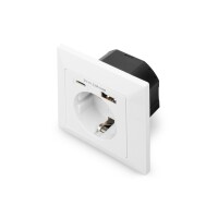 Steckdose mit 1xUSB A+1xUSB C 5V, 2.8A, Input 250 V, 50Hz