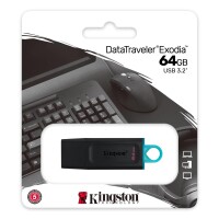 Kingston DataTraveler Exodia – USB 3.2 USB-Stick - 64 GB - USB Typ-A - 3.2 Gen 1 (3.1 Gen 1) - Kappe - 11 g - Schwarz - Türkis