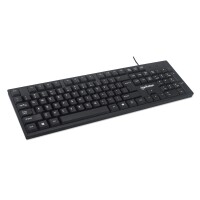 IC Intracom USB-Tastatur - Kabelgebunden - 104 Tasten - integriertes USB-Kabel - LED-Anzeigen - schwarz - Volle Größe (100%) - Kabelgebunden - USB - Mechanischer Switch - QWERTY - Schwarz
