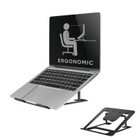 Neomounts NSLS085BLACK Laptop-Halterung 10-17" - faltbar - kompakt - universal - Laptop-Ständer - Schwarz - Aluminium - 25,4 cm (10") - 43,2 cm (17") - 254 - 431,8 mm (10 - 17")