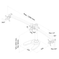 Neomounts by Newstar Flachbild Tischhalterung - 8 kg - 25,4 cm (10 Zoll) - 68,6 cm (27 Zoll) - 100 x 100 mm - Höhenverstellung - Schwarz