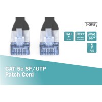 DIGITUS DK-1531-010/BL - CAT 5e SF-UTP Patchkabel, Cu, PVC AWG 26/7, Länge 1 m, Farbe Schwarz