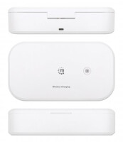 Manhattan UV-Desinfektionsbox mit kabellosem Induktionsladegerät für Smartphones - Sterilisator mit UV-Licht und 10 W Wireless Charger - für Handys - Masken - Kreditkarten und mehr - weiß - Weiß - 410 nm - UV-C - Kunststoff - CE FCC - USB
