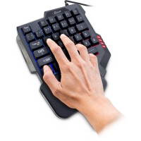 Inter-Tech KB-3035 - Mini - USB - QWERTY - RGB-LED - Schwarz