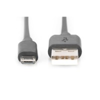 DIGITUS AK-300110-018-S - USB 2.0 Anschlusskabel, Typ A - micro B St/St, 1.8m, USB 2.0 konform, sw