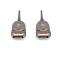 DIGITUS AK-340107-200-S - DisplayPort AOC Hybrid-Glasfaser Anschlusskabel M/M, 20m, UHD 8K@60Hz, CE, gold, bl