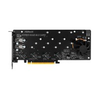 ASRock Hyper Quad M.2 - PCIe - M.2 - PCIe 4.0 - Aluminium - Schwarz - Aktiv - 1 Lüfter