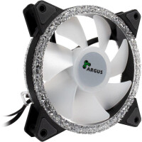 Inter-Tech RS-071 RGB - Ventilator - 12 cm - 1200 RPM - 22 dB - 59,81 m³/h - Schwarz - Weiß