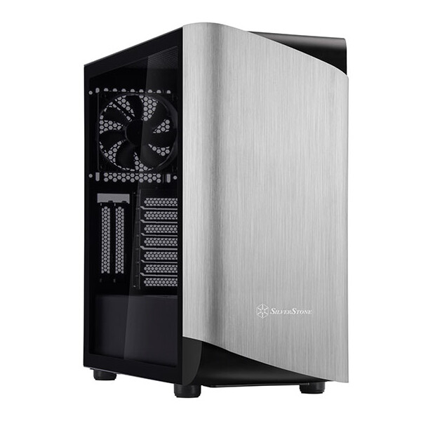 SilverStone SETA A1 - Midi Tower - PC - Aluminium - Stahl - Gehärtetes Glas - Schwarz - Silber - ATX - micro ATX - Mini-ITX - 17,5 cm