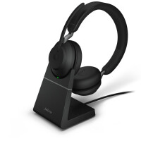 Jabra Evolve2 65 - UC Stereo - Kopfhörer - Kopfband - Büro/Callcenter - Schwarz - Binaural - Bluetooth-Pairing - Multi-key - Abspielen/Pause - Track < - Ortung > - Lautstärke + - Lautsärke -