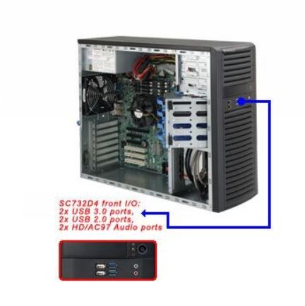 Supermicro Mid-Tower 4x2.5" fixed drive Redundant - Midi/Minitower - ATX
