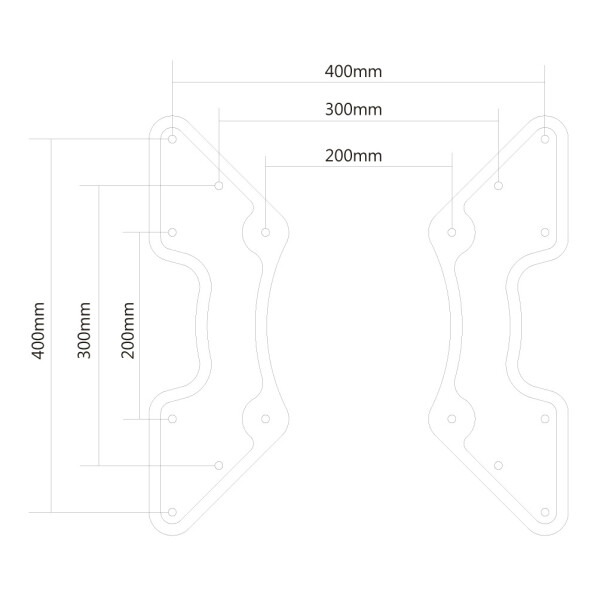 Neomounts by Newstar Vesa-Platte - Schwarz - 35 kg - 200 x 200,400 x 400 mm - 152,4 cm (60 Zoll) - 68,6 cm (27 Zoll) - 27 - 60"