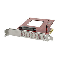 StarTech.com U.2 auf PCIe Adapter für 2,5" U.2 NVMe SSD - SFF 8639 - 4x PCI Express 3.0 - PCIe - U.2 - PCIe 4.0 - Rot - Aktivität - CE - FCC