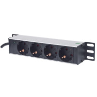 Intellinet 10" 1U Rackmount 4-Way Power Strip -...