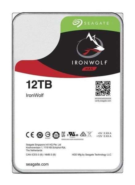 Seagate NAS HDD IronWolf - 12 TB - 7200 RPM - 256 MB - 3.5" - Serial ATA III