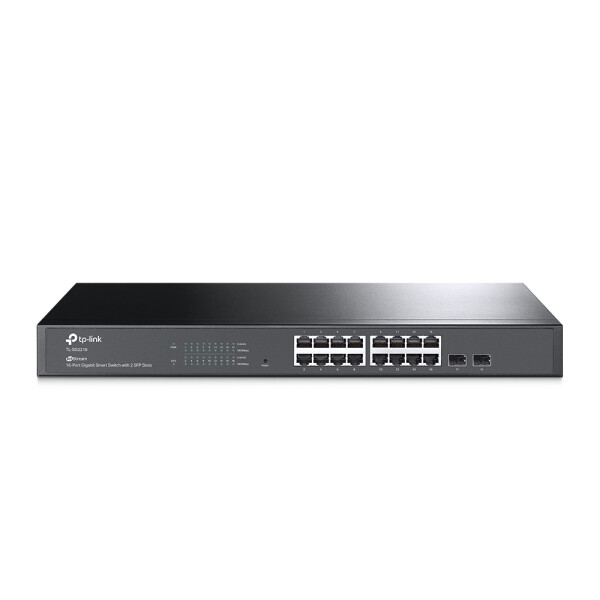 TP-LINK JetStream 16-Port Gigabit Smart Switch mit 2 SFP-Slots - Managed - L2/L2+ - Gigabit Ethernet (10/100/1000) - Rack-Einbau - 1U
