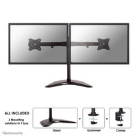 Neomounts NM-D335DBLACK Monitor-Ständer 10-27" - Klemme/Freistehend/Grommet - 25,4 cm (10") - 68,6 cm (27") - 100 x 100 mm - Höhenverstellung - Schwarz