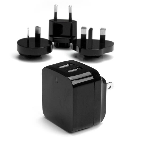 StarTech.com 2 Port USB Ladegerät / Netzteil - 2-fach Ladestecker 17 Watt / 3.4 Amp - Reiseladegerät - Drinnen - AC - 5 V - Schwarz