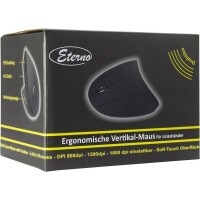 Inter-Tech KM-206L - Beidhändig - Vertikale Ausführung - Optisch - RF Wireless - 1600 DPI - Schwarz - Weiß