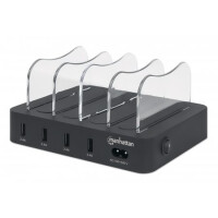 Manhattan 4-Port USB-Ladestation - Vier USB-A-Ports - bis...