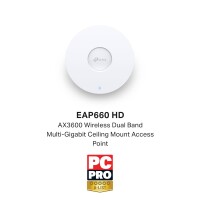 TP-LINK Omada EAP660 HD - 2,4 GHz - 5 GHz - 2402 Mbit/s - WPA-Enterprise - WPA-PSK - WPA2-Enterprise - WPA2-PSK - WPA3-Enterprise - WPA3-PSK - 25000 Mbit/s
