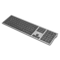 DIGITUS DA-20159 - Kabelloses Tastatur, Deutsches Layout 2.4 GHz, QWERTZ, ABS, Grau