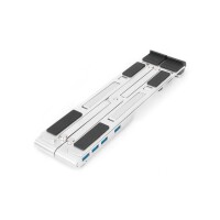 DIGITUS DA-90424 - Notebook Riser mit 5-Port USB 3.0 Hub PD Ladefunktion, silver