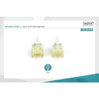 DIGITUS DK-1624-A-005S - CAT 6A U-FTP Slim Patchkabel, Cu, LSZH AWG 28/7, Länge 0,5 m, Farbe grau