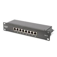 DIGITUS DN-10-SET-2-B - 10 Zoll Netzwerk Set, inkl. 9HE Wandgehäuse, schw Fachboden, PDU, 8-Port Switch, CAT 6 Patch Panel