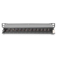 DIGITUS DN-91612S-SL-EA - CAT 6A Patch Panel, geschirmt,12-Port 1/2HE, 10", Rack Mount,schwarz RAL 9005