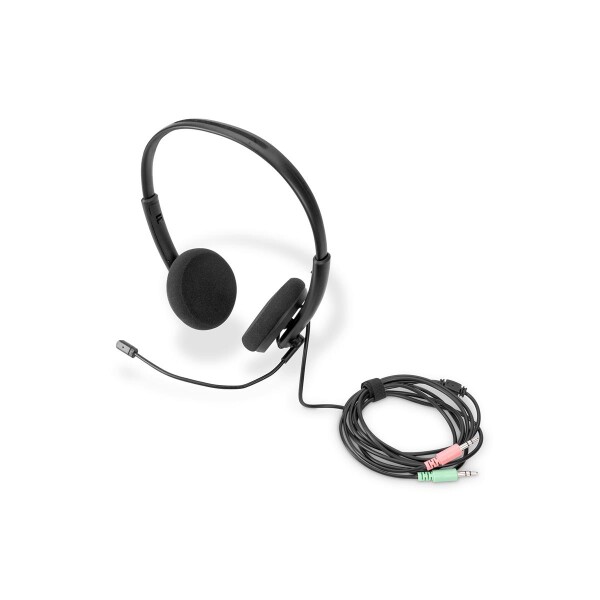 DIGITUS DA-12202 - Stereo Office Kopfhörer, On Ear, noise reduction Kabel 1,95 m,2x3,5mm Stereobuchsen
