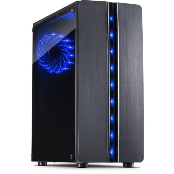 Inter-Tech 88881309 - Mini Tower - PC - Schwarz - ATX,ITX,uATX - Heimbüro - Blau