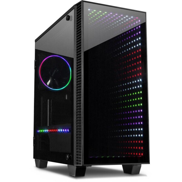 Inter-Tech X-608 Infinity Micro - Tower - PC - ITX - micro ATX - Glas - Gaming - Blau - Grün - Rot