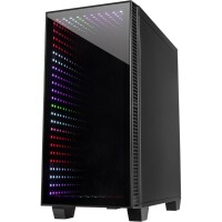 Inter-Tech X-608 Infinity Micro - Tower - PC - ITX - micro ATX - Glas - Gaming - Blau - Grün - Rot