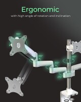 ICY BOX IB-MS505-TI - Klemme - 21 kg - 81,3 cm (32 Zoll) - 75 x 75 mm - 100 x 100 mm - Schwarz - Silber