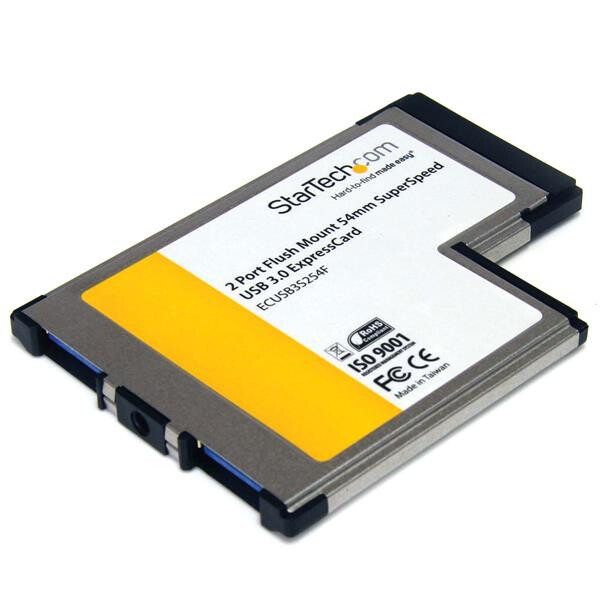 StarTech.com 2 Port USB 3.0 ExpressCard 54mm mit UASP Unterstützung - ExpressKarte - USB 3.2 Gen 1 (3.1 Gen 1) - Schwarz - NEC uPD720200 - 0 - 85 °C - -65 - 125 °C