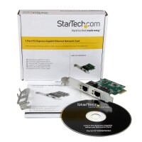 StarTech.com 2 Port Low Profile PCI Express Gigabit Ethernet Netzwerkkarte - PCIe Server Adapter - Eingebaut - Kabelgebunden - PCI Express - Ethernet - 2000 Mbit/s