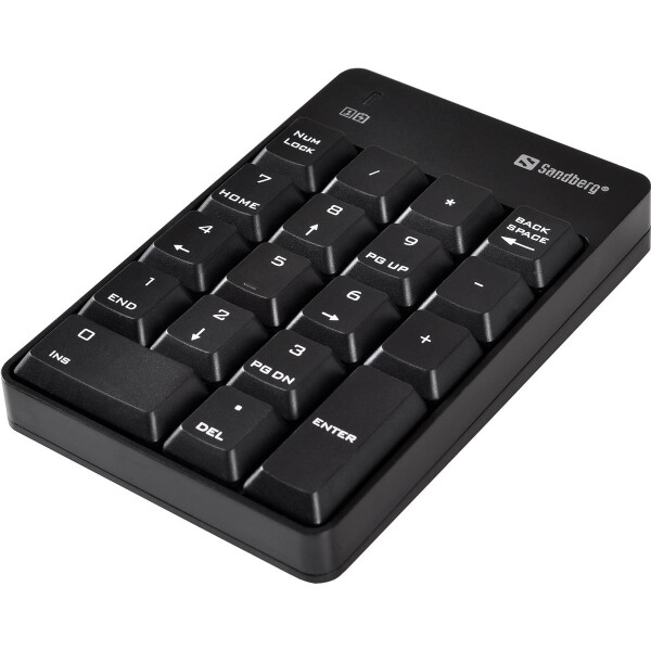 SANDBERG Wireless Numeric Keypad 2 - RF Wireless - Notebook / PC - 3 Millionen Zeichen - 2.4 GHz - 10 m - Schwarz