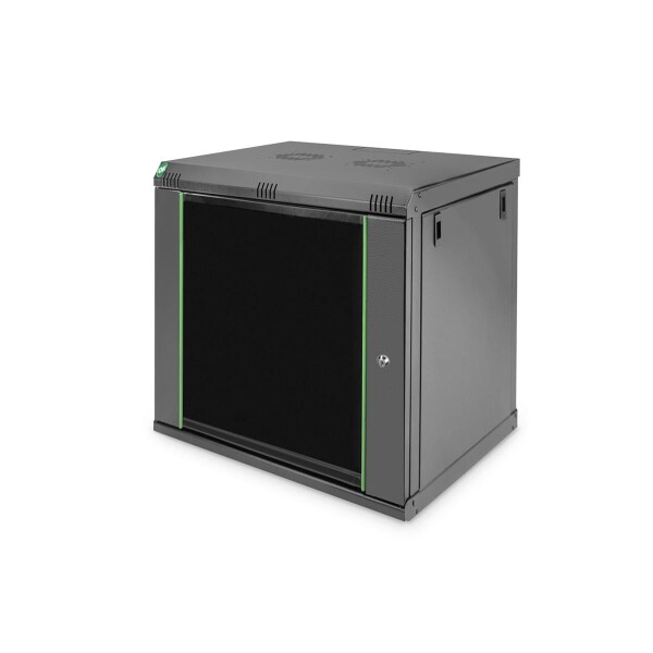 DIGITUS DN-19-12U-EC-SW - 12HE Wandgehäuse 607x600x450 mm, Farbe Schwarz (RAL 9005)